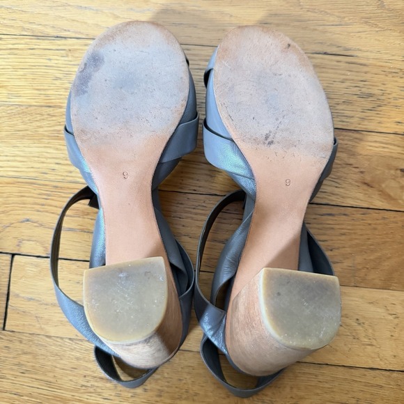 A DETACHER Heels Vintage 2000s Strappy Wooden Heel Sandal Size 9 Y2K - Picture 8 of 9